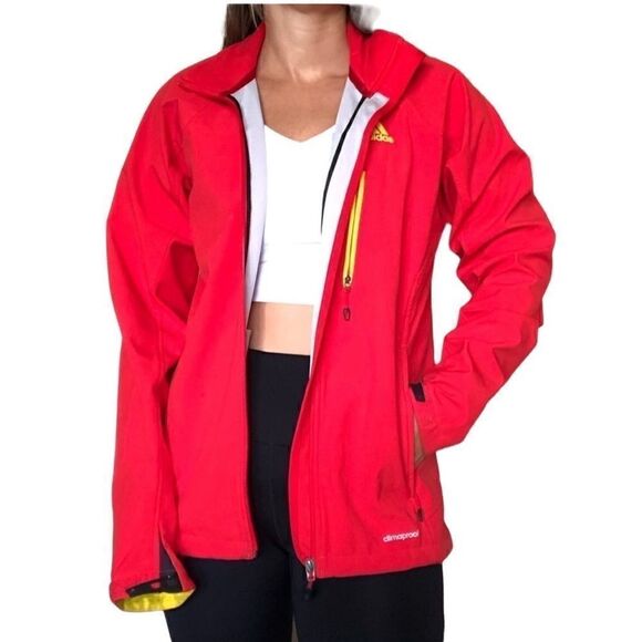 adidas Other - Adidas Outdoor Red Full Zip Shell Jacket Coat Men Size Small Logo Lined
